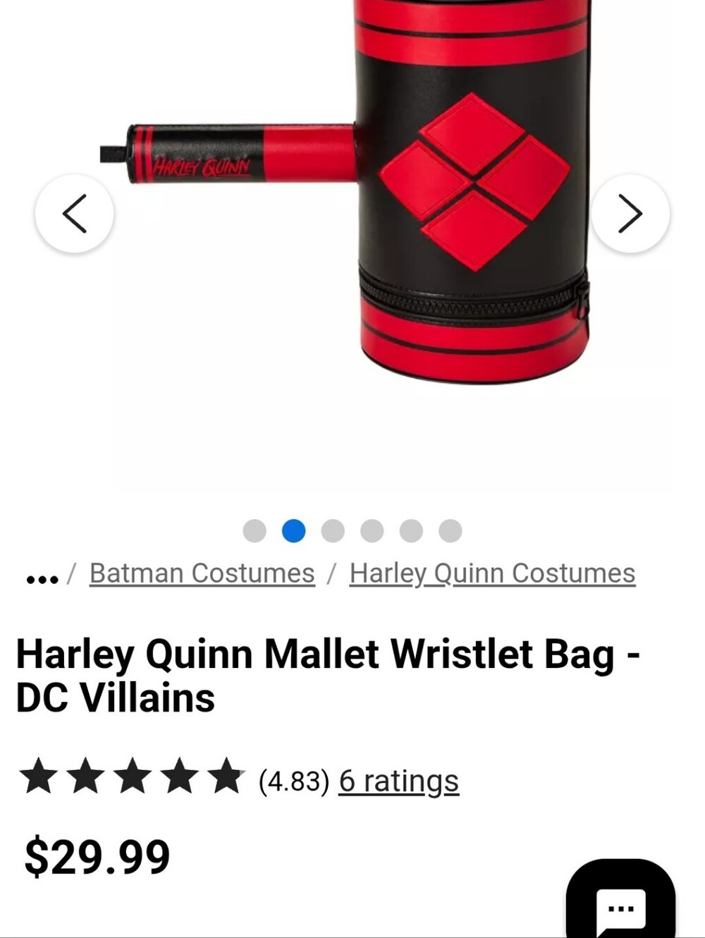 DC Women's Two-Tone Red & Black Harley Quinn Costume Set - Picture 8 of 8